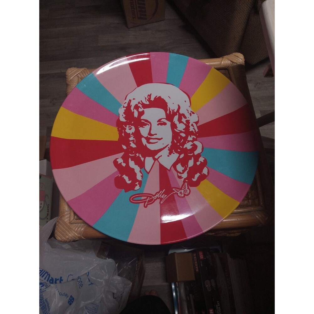 Dolly Parton Multi-Color Melamine Serving Tray  14" Round